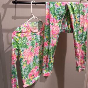 Lilly Pulitzer Girls Pajama Set 12 Long Sleeve Elastic Waistband